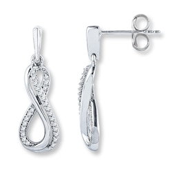 Diamond Infinity Earrings 1/5 ct tw Round-cut 10K White Gold