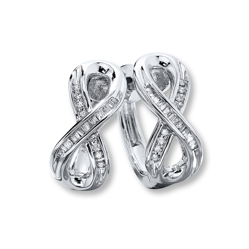 Infinity Symbol Earrings 1/6 ct tw Diamonds Sterling Silver