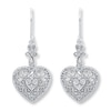 Thumbnail Image 1 of Heart Earrings Diamond Accents Sterling Silver