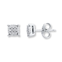 Diamond Stud Earrings 1/20 ct tw Round-cut Sterling Silver