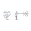 Thumbnail Image 0 of Diamond Heart Earrings 1/10 ct tw Round-cut Sterling Silver