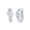 Thumbnail Image 0 of Heart Hoop Earrings 1/15 ct tw Diamonds Sterling Silver