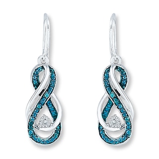 Diamond Infinity Earrings 1/15 ct tw Blue/White Sterling Silver | Kay