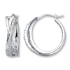 Thumbnail Image 1 of Hoop Earrings Diamond Accents Sterling Silver