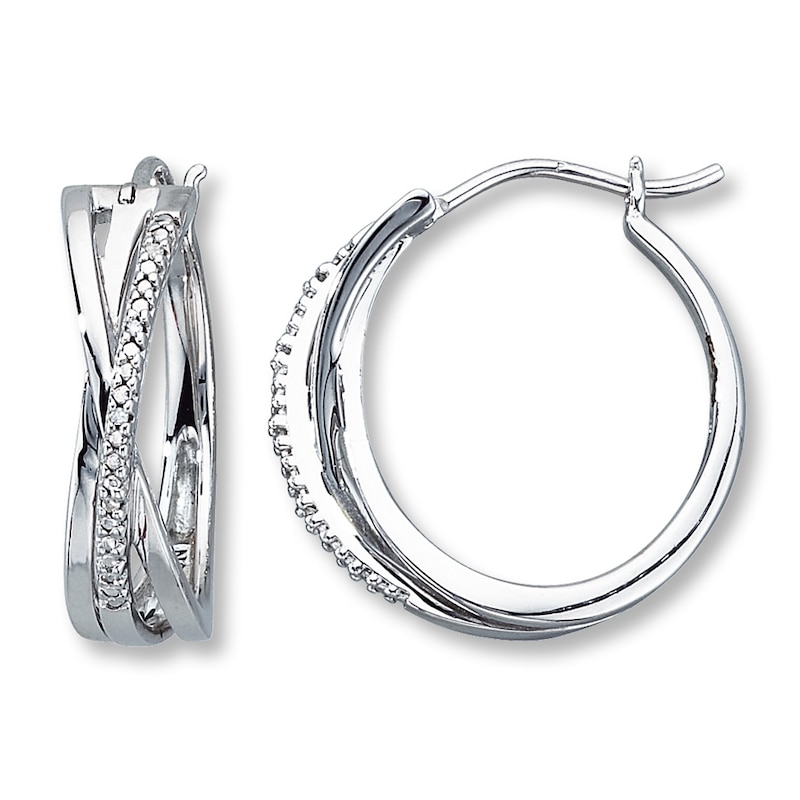 Hoop Earrings with Diamond Accents