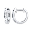 Thumbnail Image 1 of Hoop Earrings 1/4 ct tw Diamonds 10K White Gold