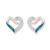 Thumbnail Image 1 of Heart Earrings 1/20 ct tw Diamonds Sterling Silver & 10K Rose Gold