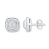 Thumbnail Image 1 of Cushion-Shaped Earrings Diamond Accents Sterling Silver