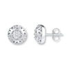 Thumbnail Image 1 of Floral Earrings Diamond Accents Sterling Silver