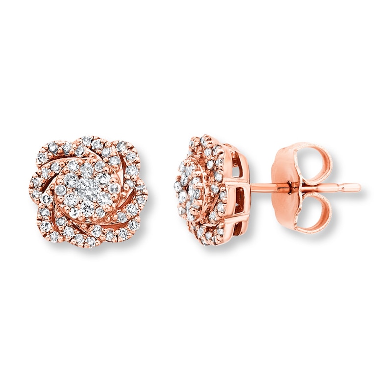 Main Image 1 of Diamond Earrings 1/3 ct tw 10K Rose Gold