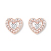Thumbnail Image 1 of Diamond Heart Earrings 1/10 Carat tw 10K Rose Gold