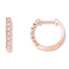 Thumbnail Image 1 of Diamond Hoop Earrings 1/8 ct tw Round-cut 10K Rose Gold