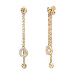 Diamond Drop Earrings 1/4 ct tw Round-cut 10K Yellow Gold