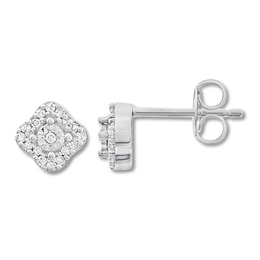 Diamond Earrings 1/15 ct tw Round-cut 10K White Gold