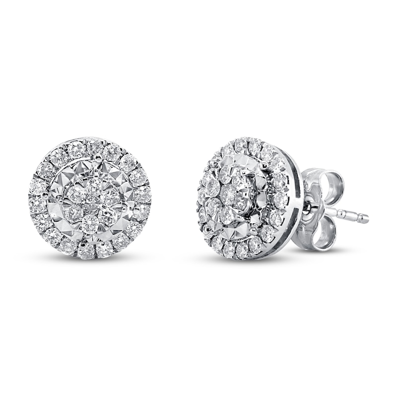 Diamond Earrings 1/2 ct tw Round-cut 10K White Gold | Kay