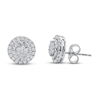 Diamond Earrings 1/2 ct tw Round-cut 10K White Gold | Kay