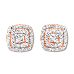 Diamond Earrings 1/3 ct tw Round-cut 10K Rose Gold