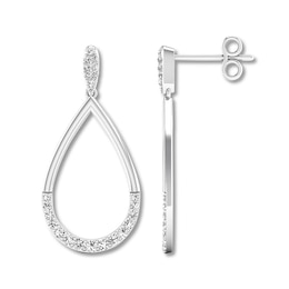 Diamond Teardrop Earrings 1/2 ct tw Round-cut 14K White Gold