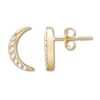 Thumbnail Image 1 of Crescent Moon Earrings 1/10 ct tw Diamonds 10K Yellow Gold