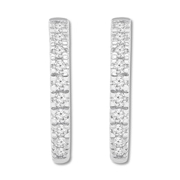 Diamond Hoop Earrings 1/5 ct tw Round-cut Sterling Silver