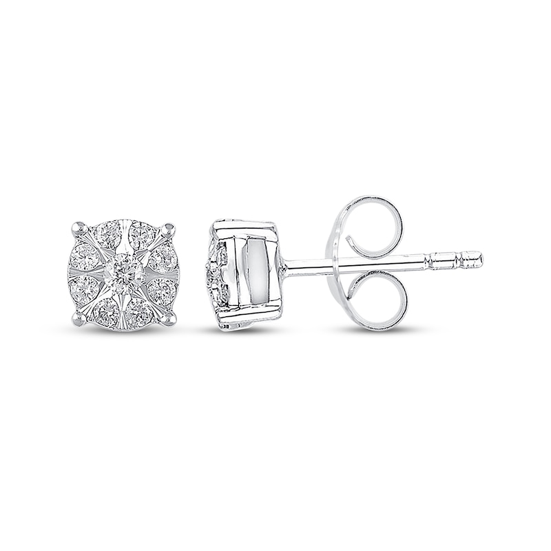 Main Image 1 of Diamond Earrings 1/4 ct tw Round-cut 10K White Gold