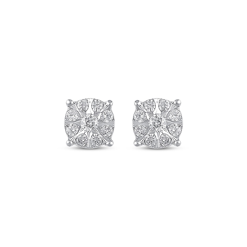 Main Image 2 of Diamond Earrings 1/4 ct tw Round-cut 10K White Gold