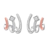 Thumbnail Image 1 of Diamond Huggie Earrings 1/15 ct tw Sterling Silver & 10K Rose Gold