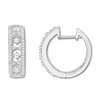 Thumbnail Image 1 of Diamond Hoop Earrings 1/2 ct tw Round-cut Sterling Silver