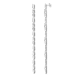 Geometric Drop Earrings 1/4 ct tw Diamonds Sterling Silver