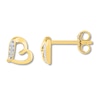 Thumbnail Image 2 of Heart Earrings with Diamonds 10K Yellow Gold