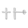 Thumbnail Image 1 of Diamond Cross Earrings 1/20 ct tw Round-cut 10K White Gold