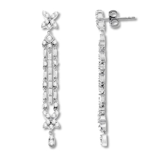 Diamond Dangle Earrings 1 Carat tw Sterling Silver | Kay