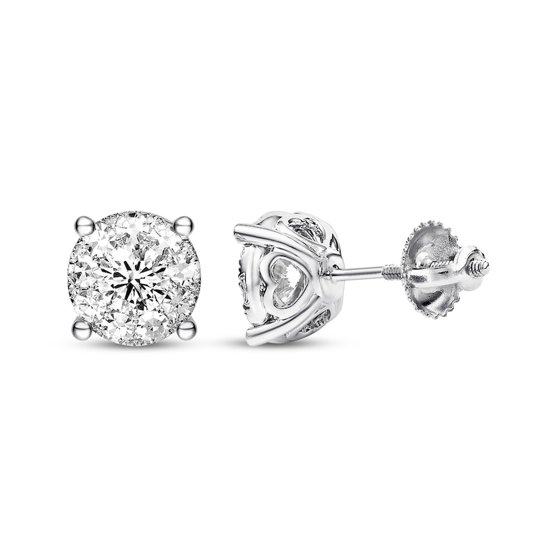 Main Image 1 of Diamond Earrings 1-1/5 ct tw Round-cut 14K White Gold