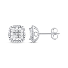 Diamond Stud Earrings 1/4 ct tw Sterling Silver