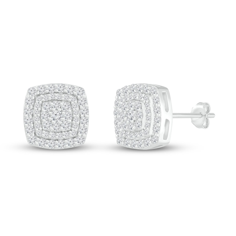 Diamond Stud Earrings 1 2 Ct Tw 10k White Gold Womens Earrings