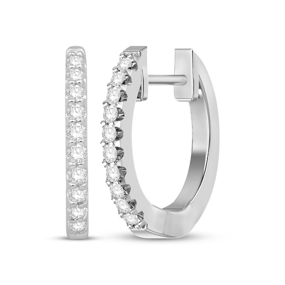 Diamond Hoop Earrings 16 Ct Tw 10k White Gold Kay 8347