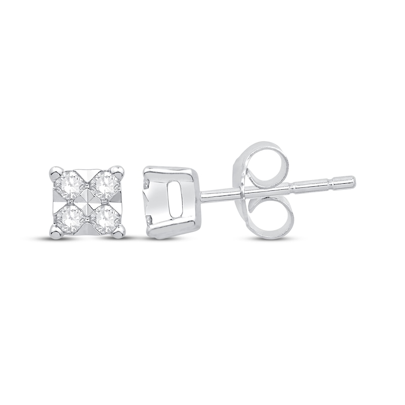 Main Image 3 of Diamond Stud Earrings 1/8 ct tw 10K White Gold