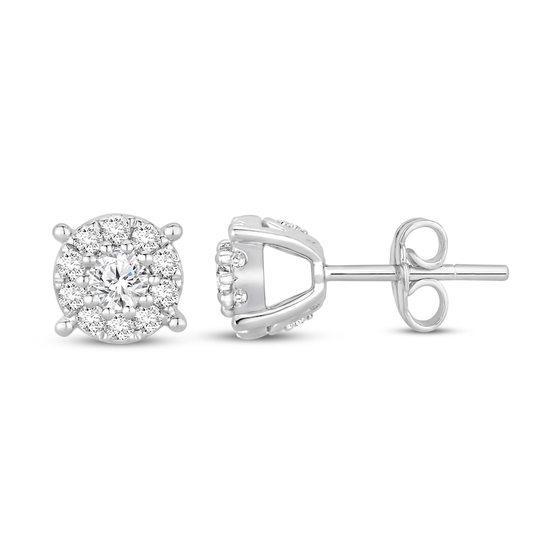 Diamond Stud Earrings 3 4 Ct Tw 10k White Gold Womens Earrings