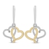 Thumbnail Image 0 of Joining Hearts Diamond Earrings 1/8 ct tw 10K Yellow Gold Sterling Silver