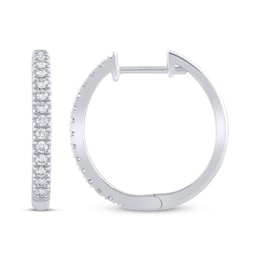 Diamond Hoop Earrings 1/4 ct tw 10K White Gold