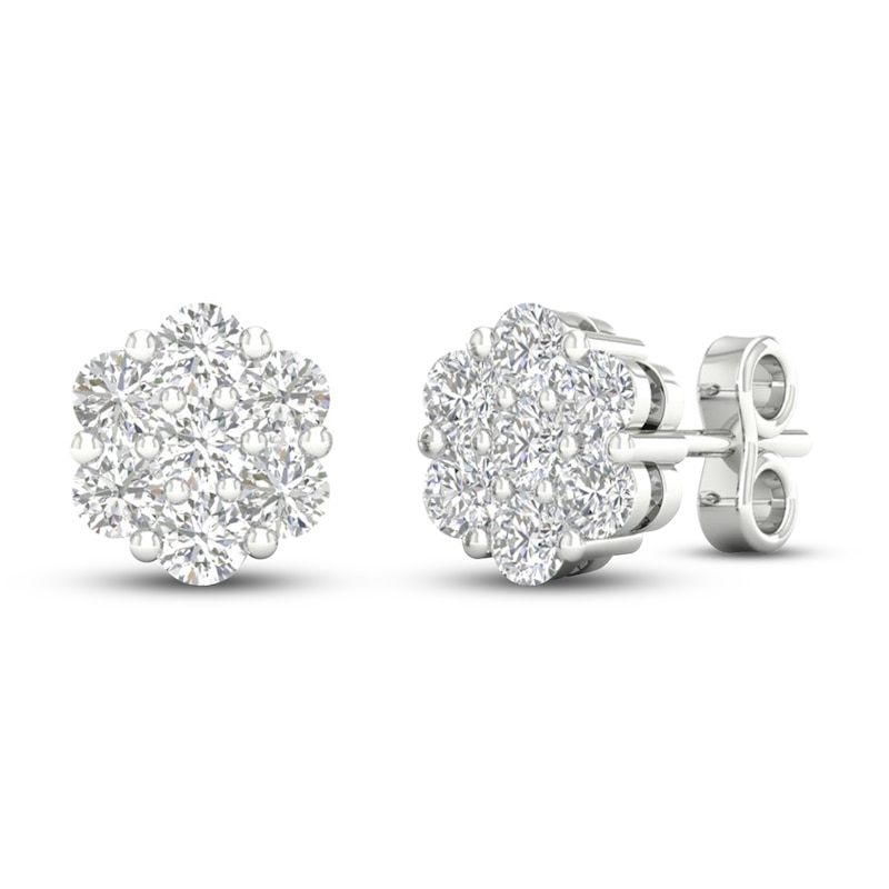 Main Image 1 of Diamond Fashion Earrings 1/3 ct tw Round-cut 10K White Gold