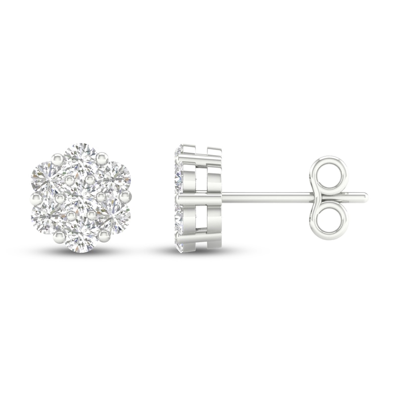 Main Image 2 of Diamond Fashion Earrings 1/3 ct tw Round-cut 10K White Gold