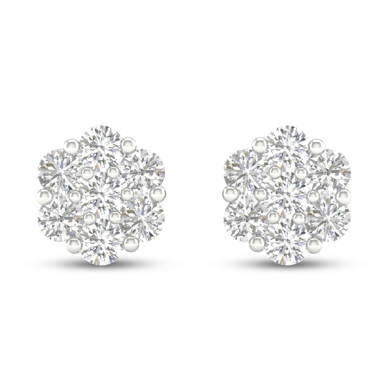 Main Image 3 of Diamond Fashion Earrings 1/3 ct tw Round-cut 10K White Gold