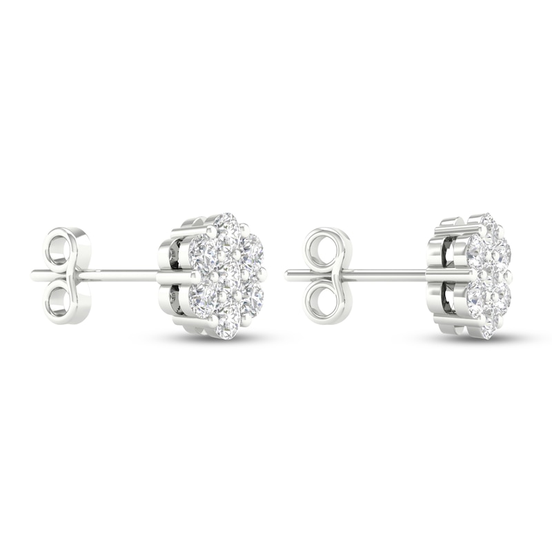 Main Image 4 of Diamond Fashion Earrings 1/3 ct tw Round-cut 10K White Gold