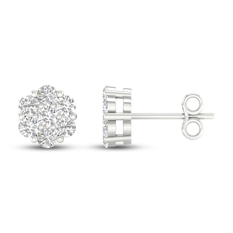 Diamond Fashion Earrings 1/5 ct tw Round-cut 10K White Gold