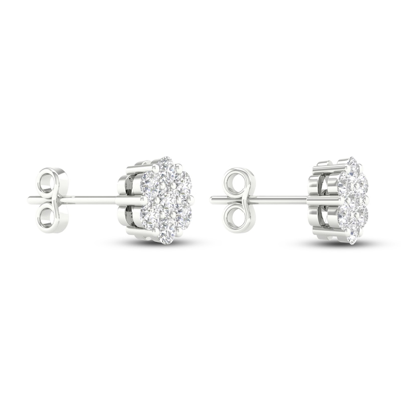 Diamond Fashion Earrings 1/5 ct tw Round-cut 10K White Gold