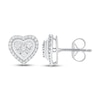 Thumbnail Image 1 of Diamond Heart Earrings 1/3 ct tw Round-cut 10K White Gold