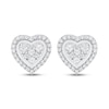 Thumbnail Image 2 of Diamond Heart Earrings 1/3 ct tw Round-cut 10K White Gold