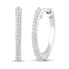 Thumbnail Image 0 of Diamond Hoop Earrings 1/10 ct tw Round-cut 10K White Gold