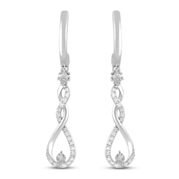 Diamond Earrings 1/10 ct tw Round-cut 10K White Gold